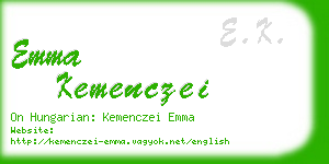 emma kemenczei business card